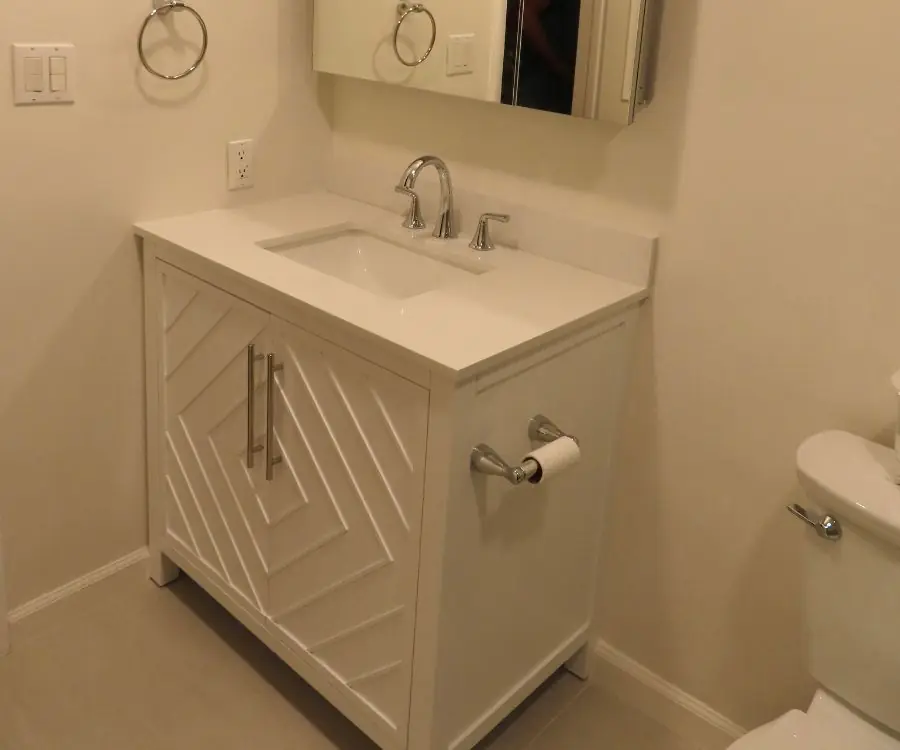 Modern white bathroom vanity mirror chrome faucet